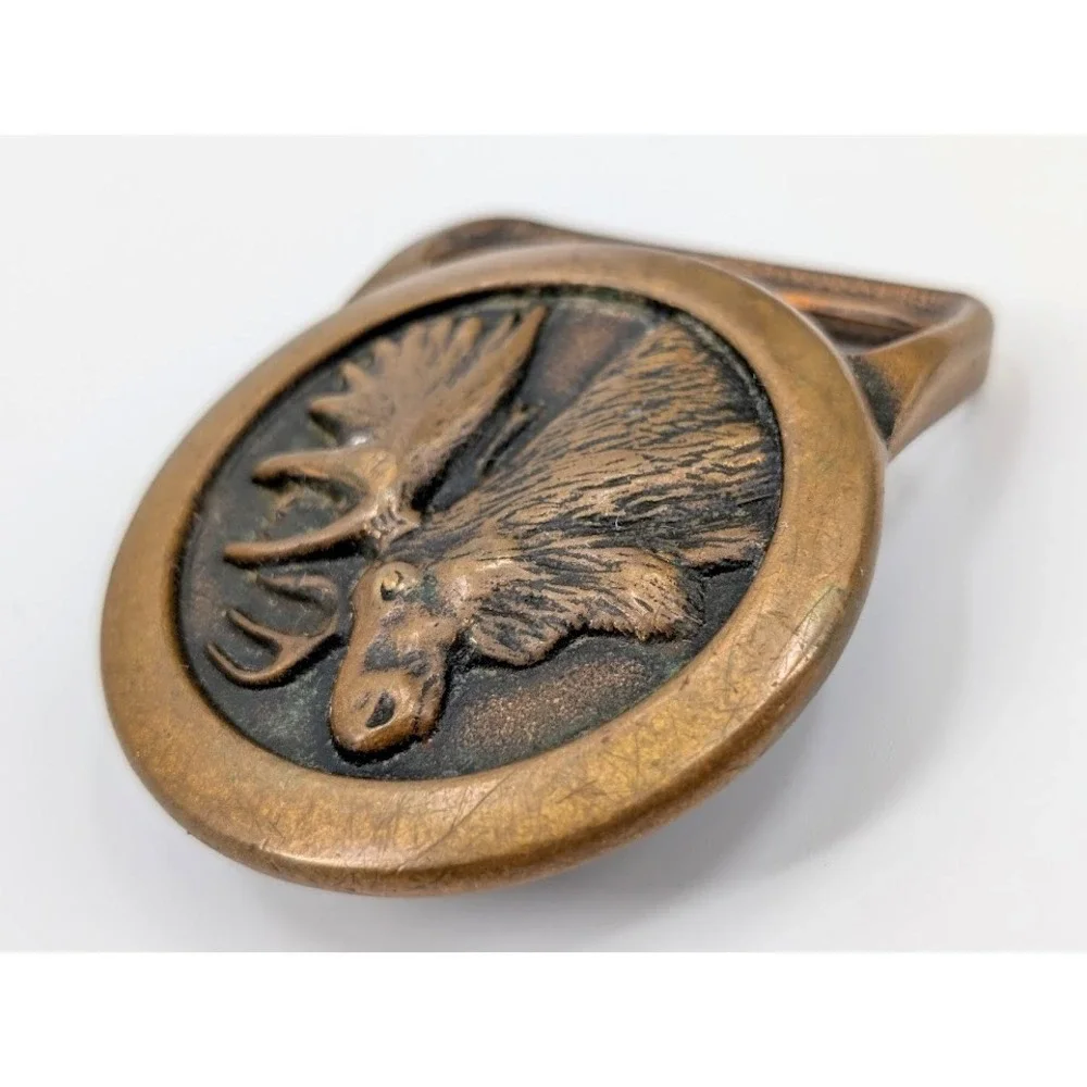 VTG‎ 1978 Tech Ether Guild Moose Solid Brass Belt Buckle Wildlife Made in USA